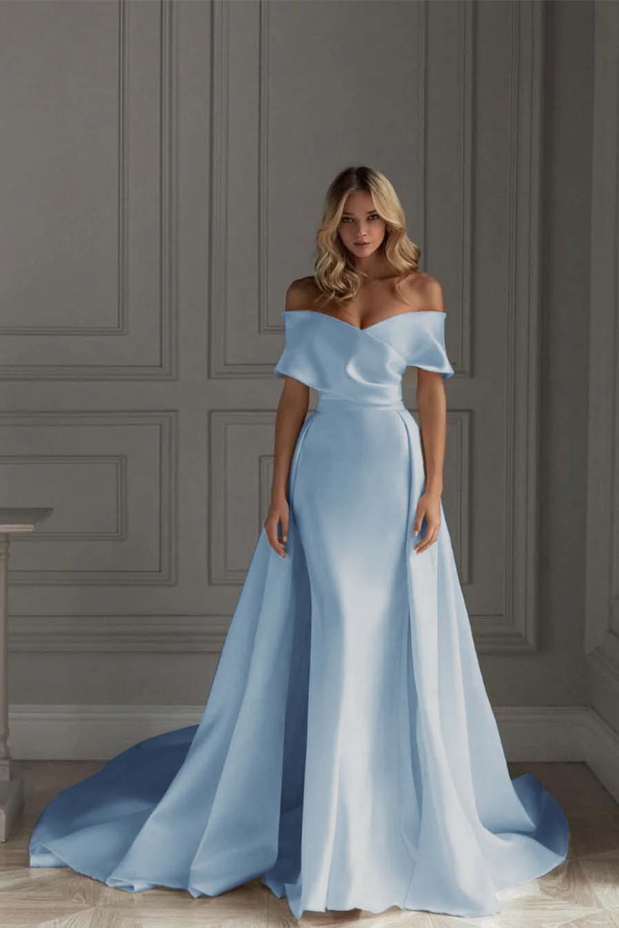 Off the Shoulder Strapless Sleeveless Long Prom Dress With Ruffles