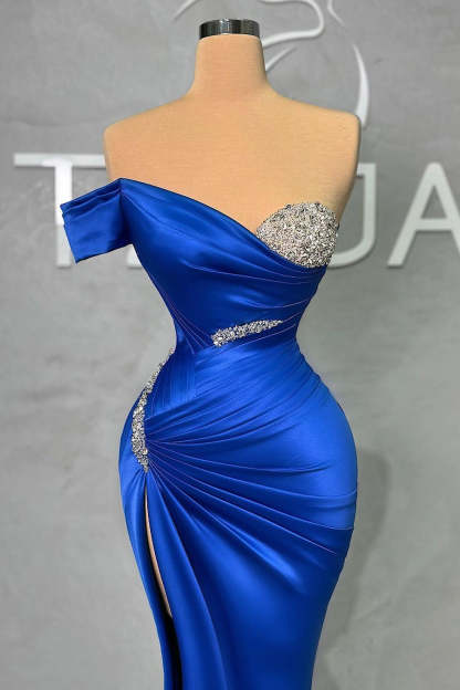 Charming Long Sweetheart Split Mermaid Prom Dress With Beading-BMbridal.com