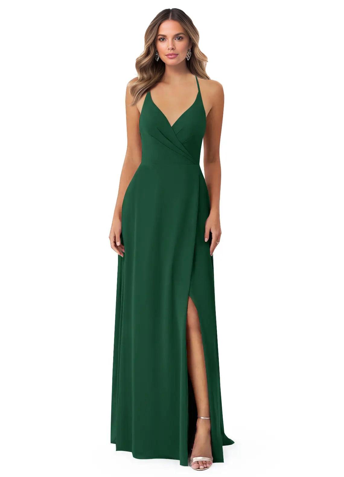 Chiffon Bridesmaid Dresses With Open Back and Front Split