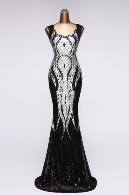 BMbridal Gorgeous Sequined Square-Neck Mermaid Prom Dresses Sleeveless Online