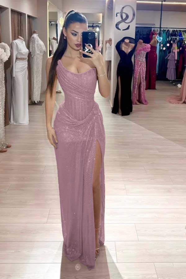 Strapless Sleeveless Mermaid Long Prom Dress With High Split