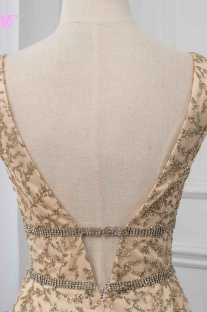BMbridal Glamorous V-Neck Sleeveless Appliques Prom Dresses with Beadings Online