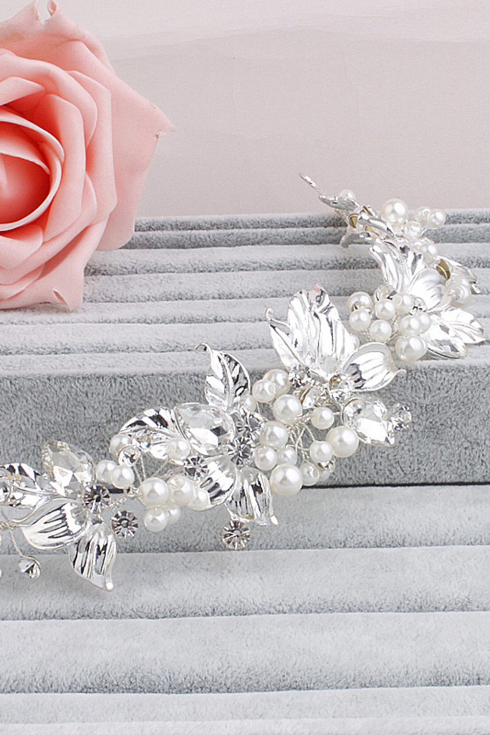 BMbridal Glamourous Alloy Imitation Pearls Special Occasion Hairpins Headpiece with Rhinestone-BMbridal