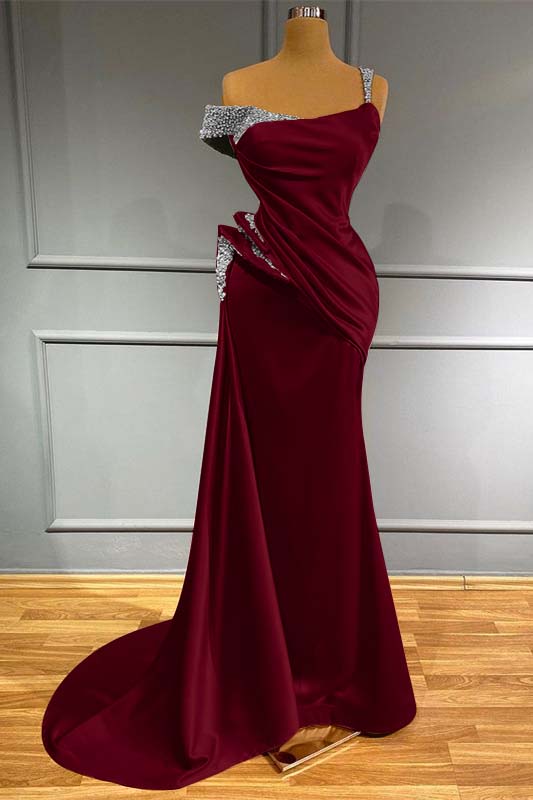 Long Off the Shoulder Mermaid Ruffles Prom Dress With Beading