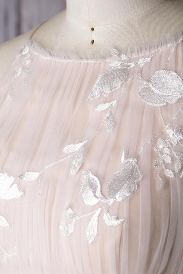 BMbridal Chic Ruffle Floor Length Tulle A-line Wedding Dress Online-BMbridal