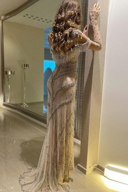 Bmbridal Floor-Length Square Sleeveless A-Line Prom Dresses with Beadings