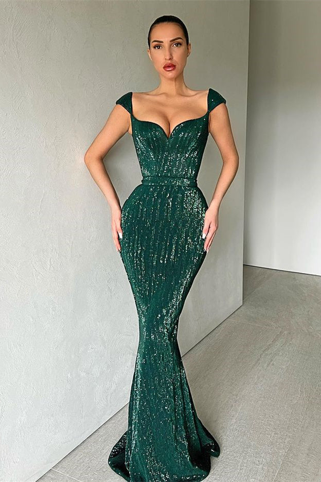 Designer Sequined Sleeveless Mermaid Prom Dress-BMbridal.com