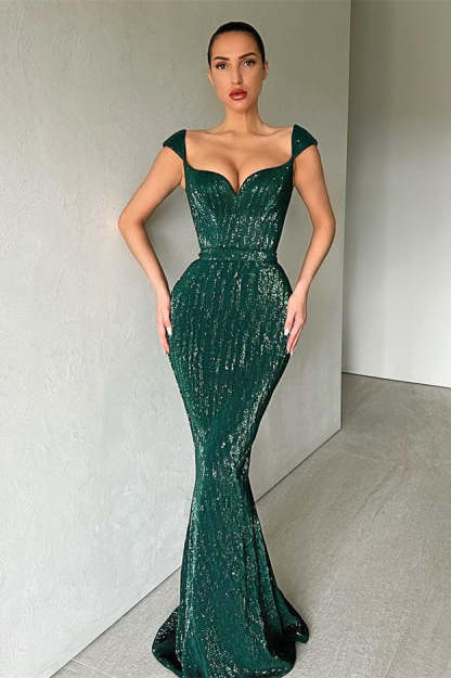 Designer Sequined Sleeveless Mermaid Prom Dress-BMbridal.com