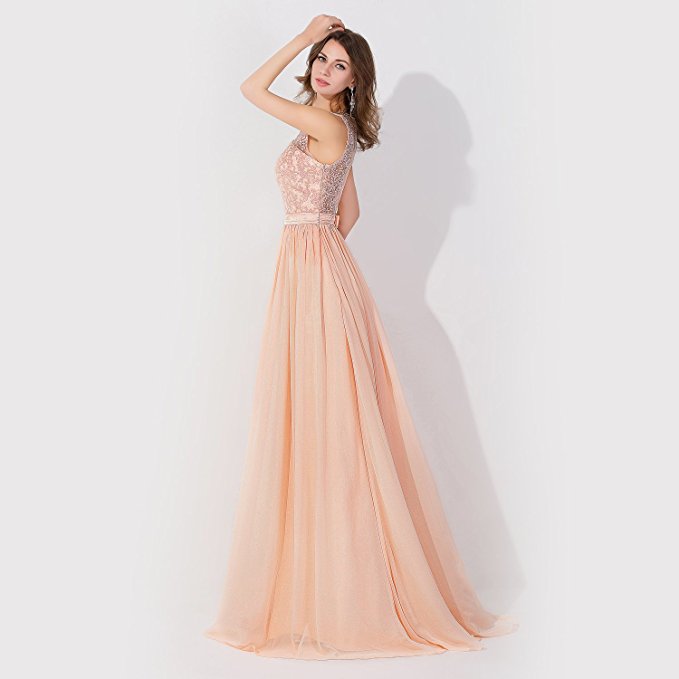BMbridal A-line Chiffon Tulle Lace Ruffles Bridesmaid Dress