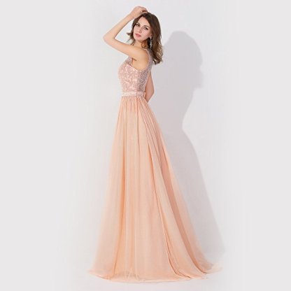 BMbridal A-line Chiffon Tulle Lace Ruffles Bridesmaid Dress