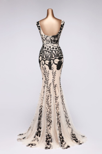 BMbridal Luxury V-Neck Sequins Mermaid Prom Dresses with Open Back Online