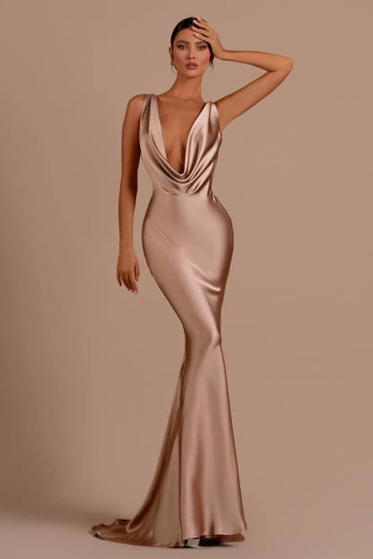 Chic V-Neck Sleeveless Mermaid Long Prom Dress Online