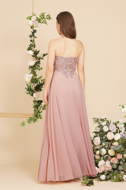Bmbridal V-Neck Sleeveless Prom Dress Long With Lace Appliques Online