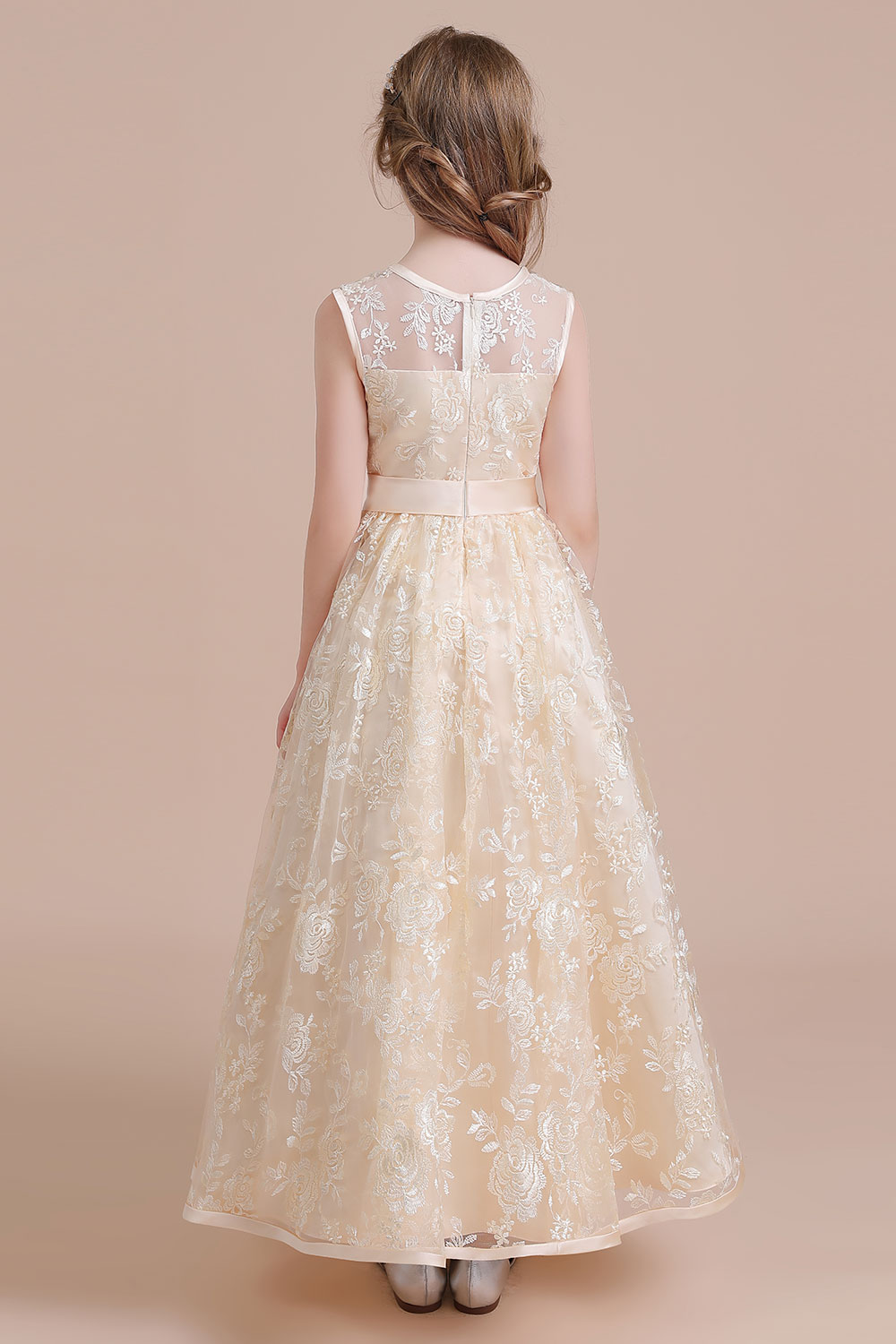BMbridal A-Line Amazing Lace Tulle Flower Girl Dress Online-BMbridal