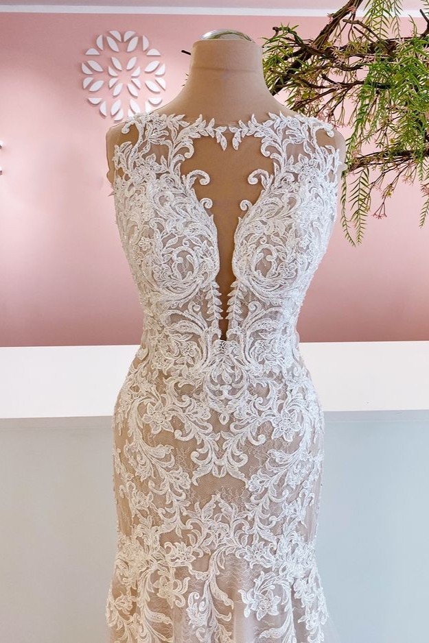 BMbridal Lace Mermaid Wedding Dress Long Bridal Gowns Online-BMbridal