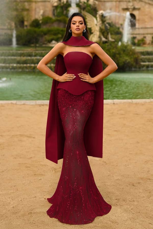 Strapless Sleeveless Long Mermaid Prom Dress With Appliques