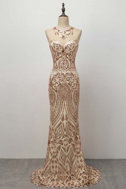 BMbridal Luxury Jewel Sleeveless Affordable Mermaid Prom Dresses with Beadings