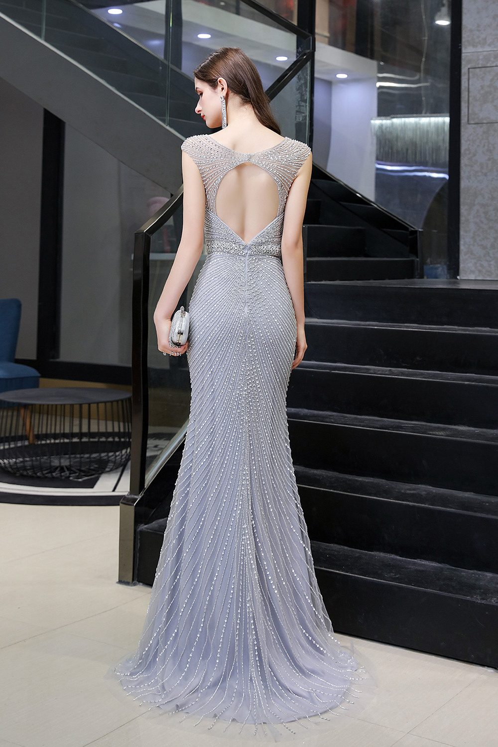 BMbridal Luxurious Beadings Mermaid Prom Dress Long Mermaid Evening Gowns On Sale