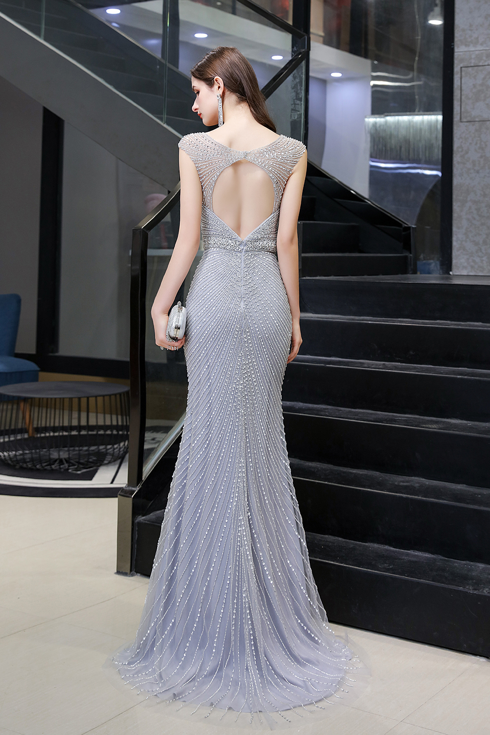 BMbridal Luxurious Beadings Mermaid Prom Dress Long Mermaid Evening Gowns On Sale