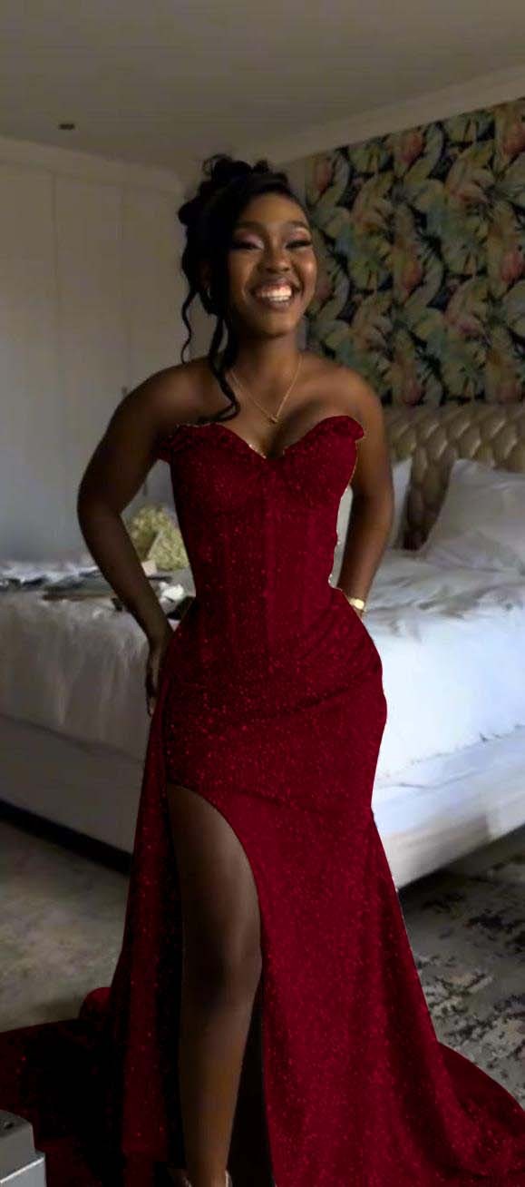 Sweetheart Sleeveless Long Mermaid Prom Dress With Split Sequin