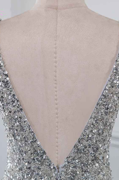 BMbridal Chic V-Neck Sleeveless Mermaid Prom Dresses with Beadings Top