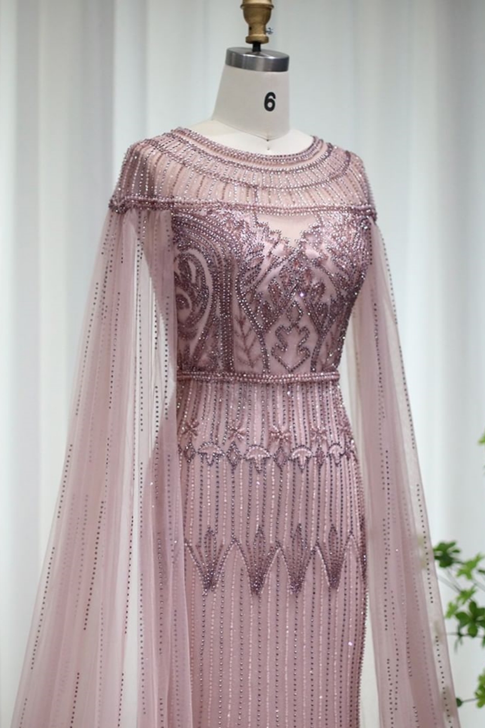 Bmbridal Dusk A-Line Floor-Length Scoop Tulle Prom Dresses with Lace