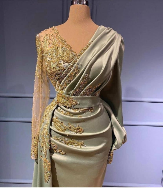 Elegant Evening Dresses with Sleeves Long Prom Dresses-BMbridal.com