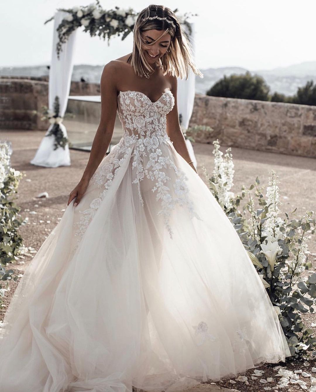 Elegant Princess A-Line Wedding Dresses with Lace-BMbridal.com
