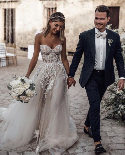 Elegant Princess A-Line Wedding Dresses with Lace-BMbridal.com