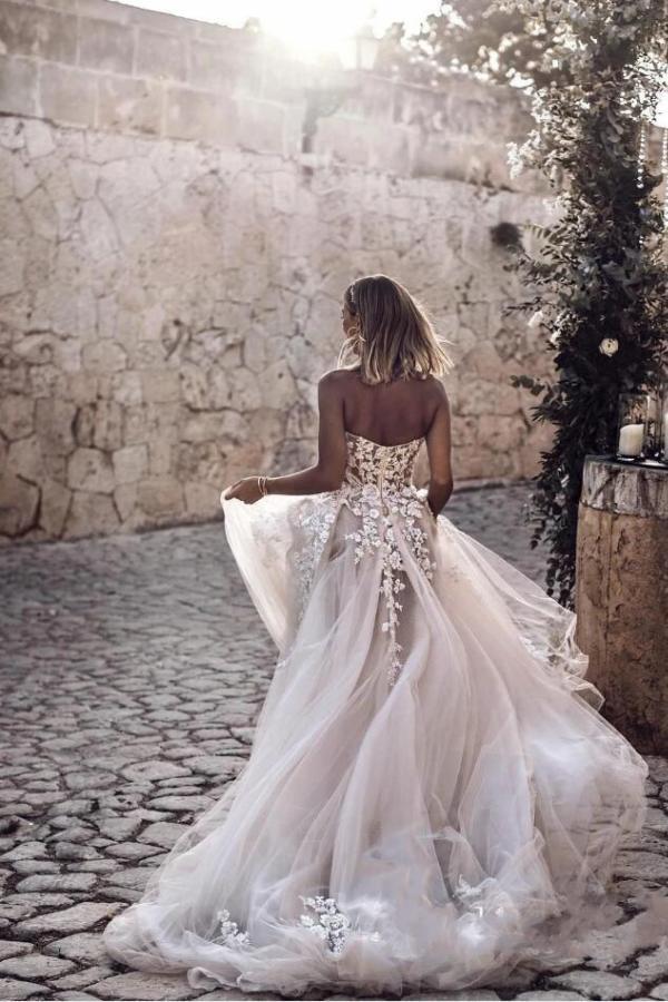 Elegant Princess A-Line Wedding Dresses with Lace-BMbridal.com