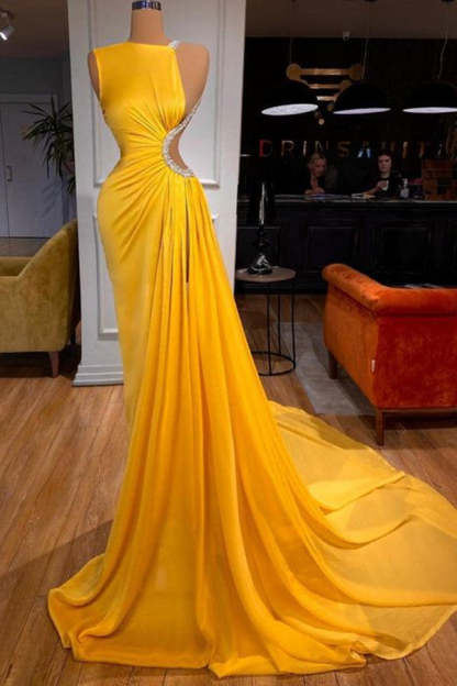 Elegant Sleeveless Long Mermaid Prom Dress With Slit-BMbridal.com