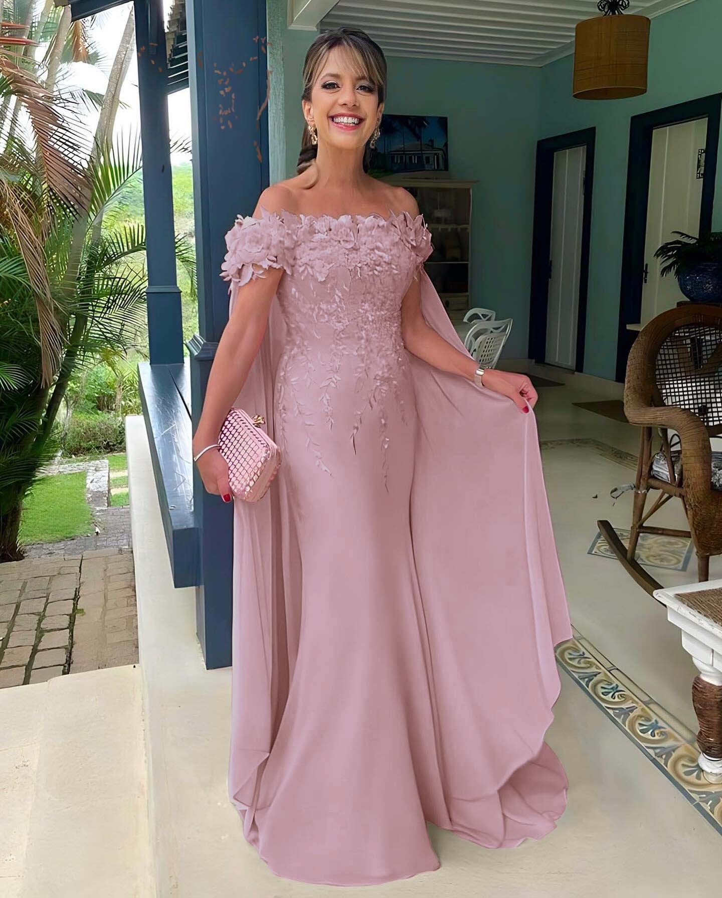 Off the Shoulder Sleeveless Long Mermaid Prom Dress With Appliques