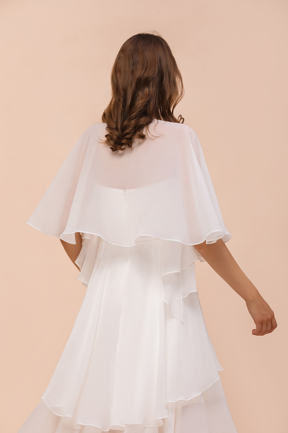 BMbridal White Chiffon Special Occasions Wraps-BMbridal