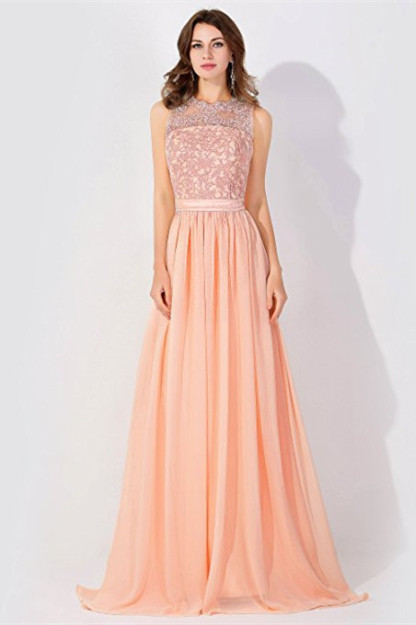 BMbridal A-line Chiffon Tulle Lace Ruffles Bridesmaid Dress