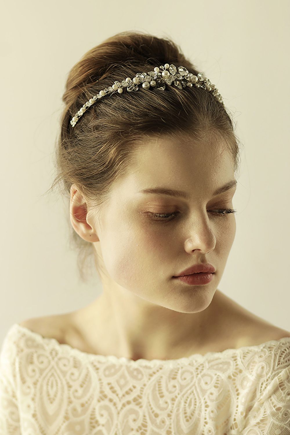 BMbridal Glamourous Alloy Imitation Pearls Special Occasion Wedding Hairpins Headpiece with Crystal Rhinestone-BMbridal