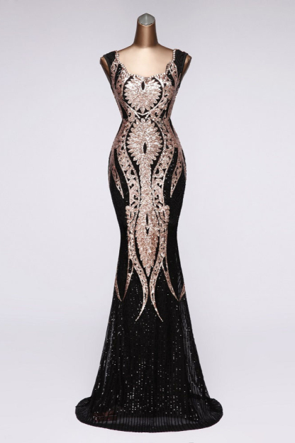 BMbridal Gorgeous Sequined Square-Neck Mermaid Prom Dresses Sleeveless Online