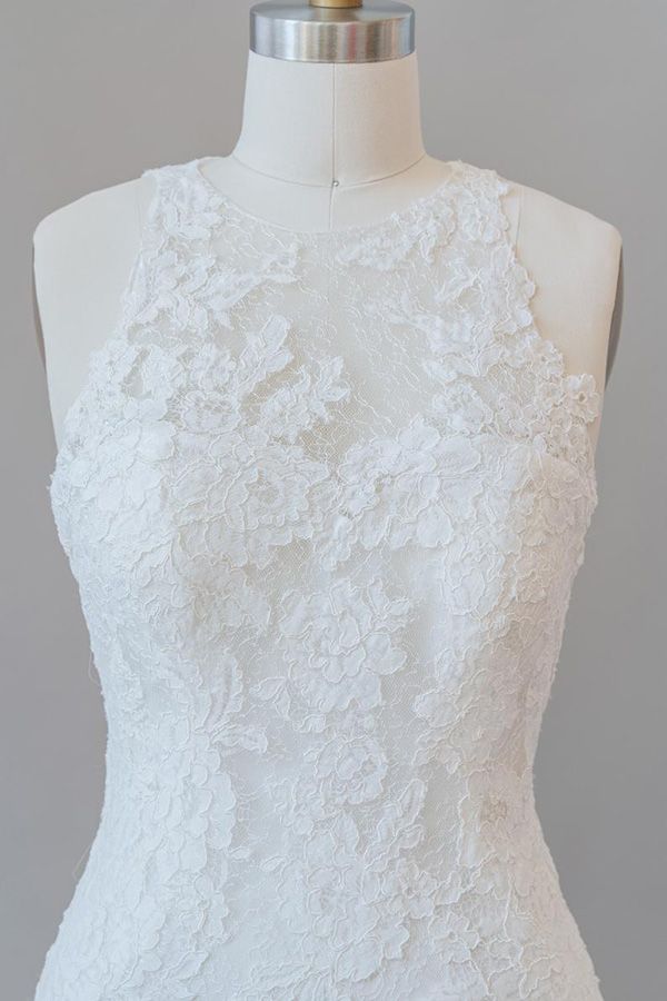 BMbridal Awesome Illusion Lace Mermaid Wedding Dress On Sale-BMbridal