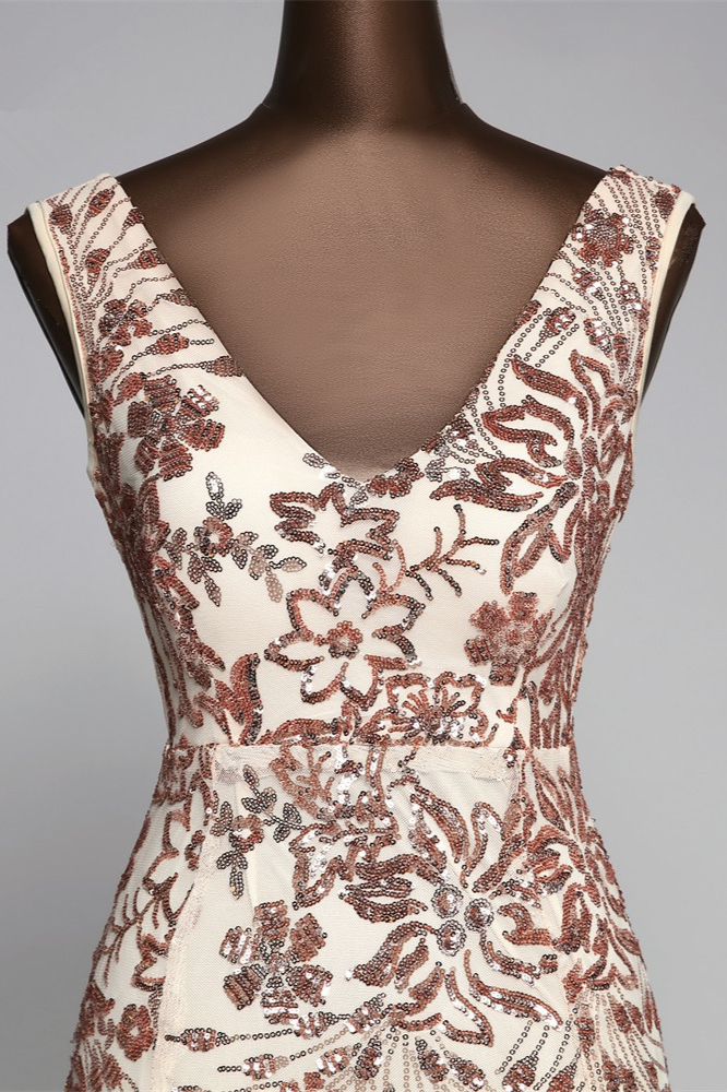 BMbridal Gorgeous V-Neck Sleeveless Mermaid Prom Dresses with Sequins