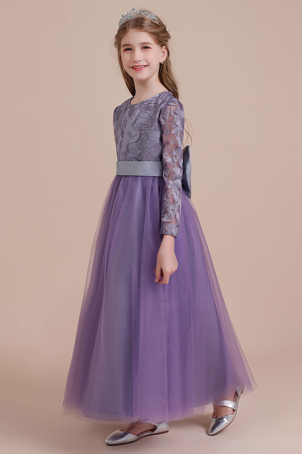 BMbridal A-Line Long Sleeve Ankle Length Flower Girl Dress On Sale-BMbridal