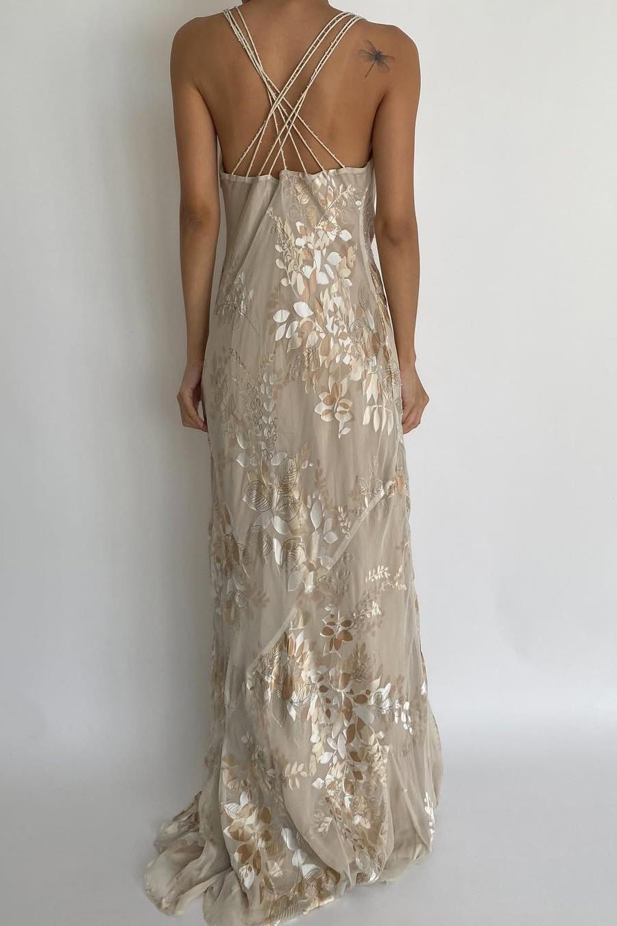 Spaghetti Strap Sleeveless Long Mermaid Prom Dress With Appliques