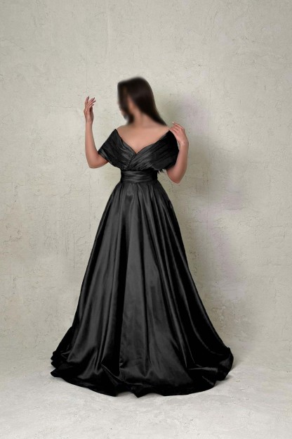 Off the Shoulder Sleeveless A Line Long Prom Dress With Pleated