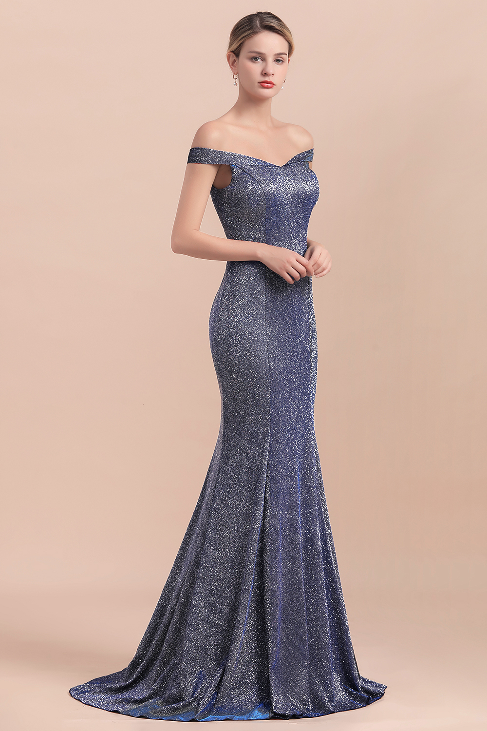 BMbridal Stunning Off-the-Shoulder Mermaid Prom Dress Long Zipper Back