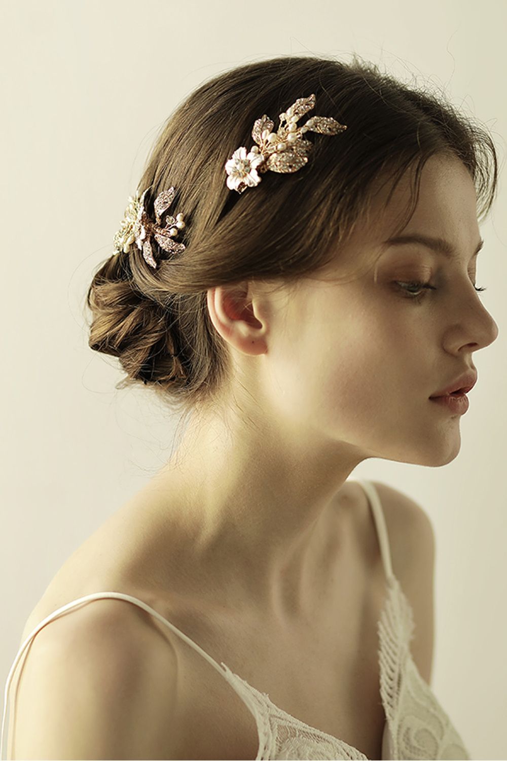 BMbridal Beautiful Alloy Rhinestone Party Combs-Barrettes Headpiece with Imitation Pearls-BMbridal