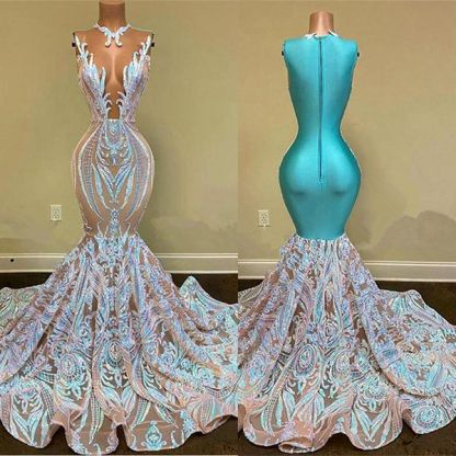 Bmbridal Sequins Mermaid Prom Dress Long Special Design