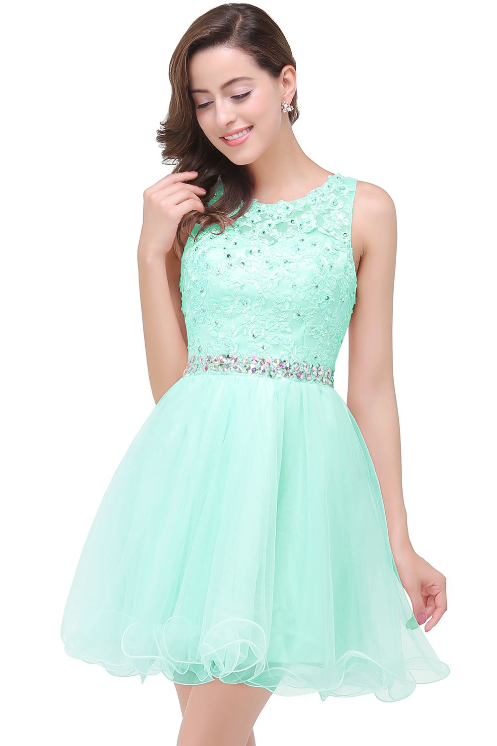 BMbridal A-line Knee-length Tulle Prom Dress with Appliques