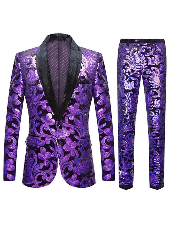 Single-Button Tailored Men's Disco Suit In A Two-Piece Design-BMbridal