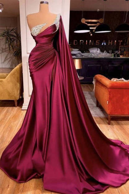 Gorgeous Mermaid Beads Evening Prom Dress With Ruffles-BMbridal.com