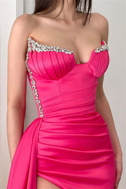 Gorgeous Sleeveless Sequined A-line Split Front Prom Dress-BMbridal.com
