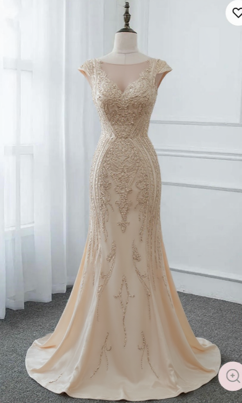 BMbridal Glamorous Jewel Black Mermaid Prom Dresses with Appliques Rhinestones