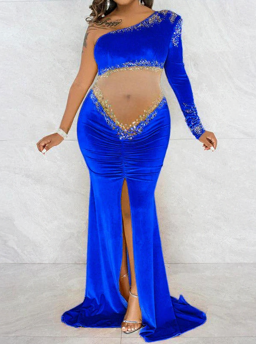 Bmbridal Maternity Sleeveless Mermaid Dress With Appliques-BMbridal